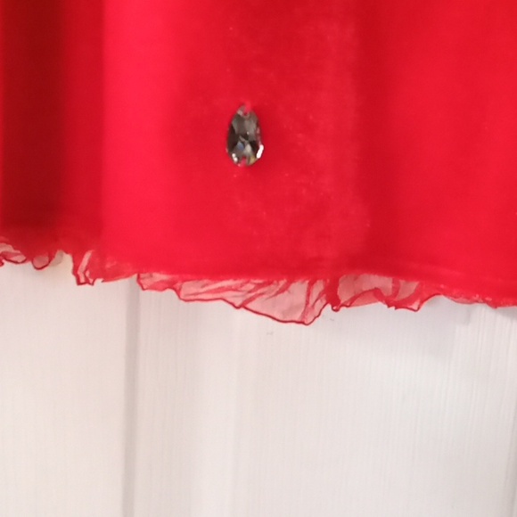 Dolls Kill Red Velvet Jeweled Mini Dress - Picture 4 of 6